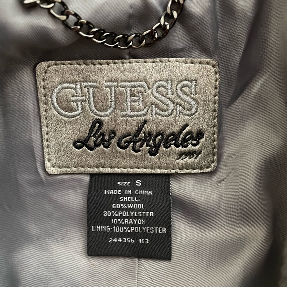 Guess peplum pea coat gray used like new size S - Picture 4 of 8